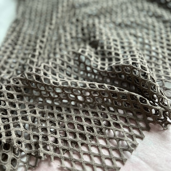 EUC SO COOL FISHNET olive grey racerback tunic *layering* sz L nightclub dance - Picture 16 of 16